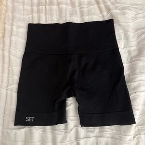 Set Active Sculptflex power shorts in Black High-Waist Seamless Biker Shorts